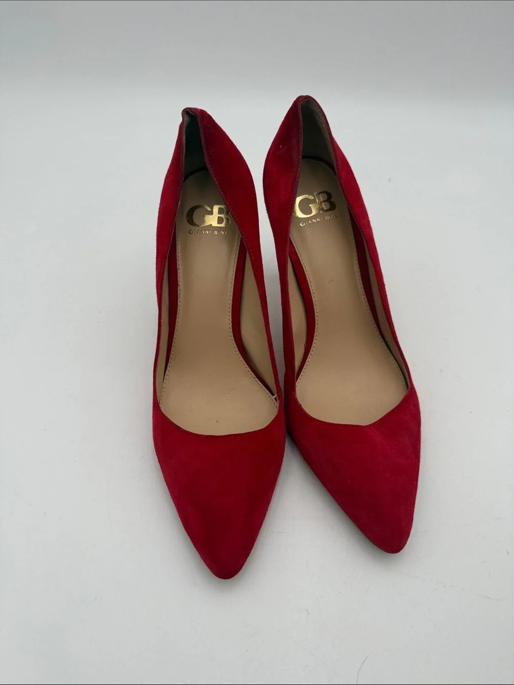 Gianni Bini Red Suede Pointed-Toe Pumps women 9M event casual party slip on Y2K